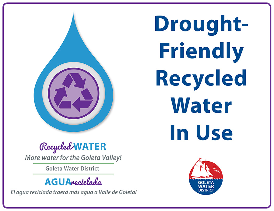 Drought Friendly Recycled Water in Use Sign Web Graphic